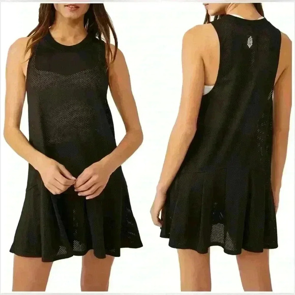 Free People Dresses & Skirts - Free People Movement Courtside Pleated Sheer Mesh Dress